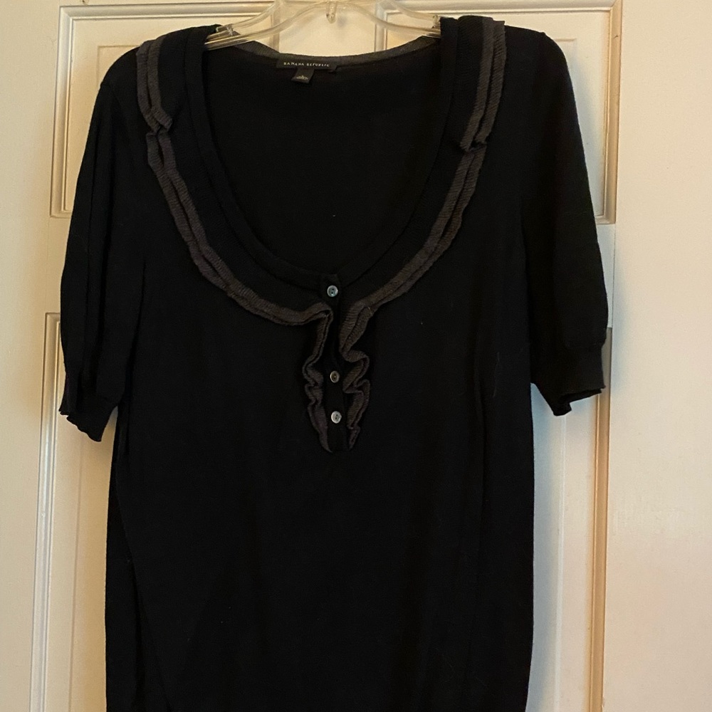 Banana Republic Black and Gray sweater, Size L, Excellent Condition